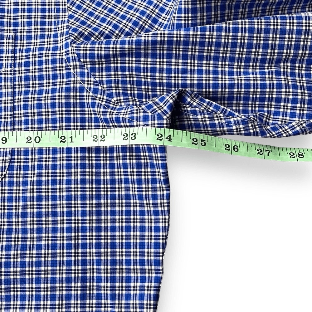 Lauren Ralph Lauren Shirt Mens 16 Blue Classic Fit Plaid Long Sleeve Button Down - Picture 7 of 8